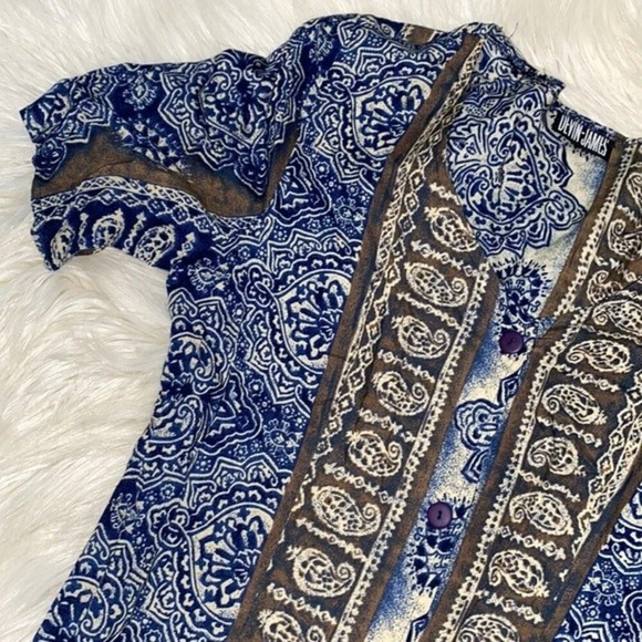 Vintage blue boho maxi dress size small - Picture 5 of 9